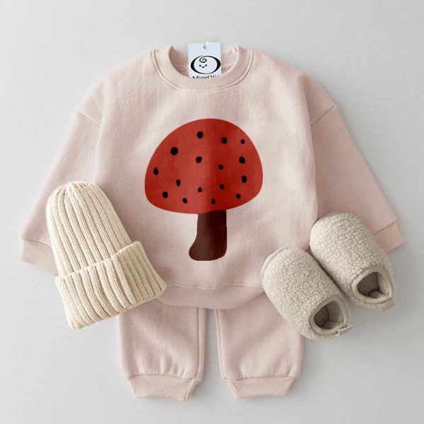 Baby 2-Piece Printed Dots Mushroom Set