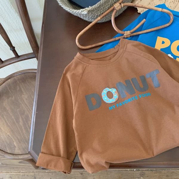 Kid Boy Cartoon Long-sleeved Base Layer Casual Contrast T-Shirt