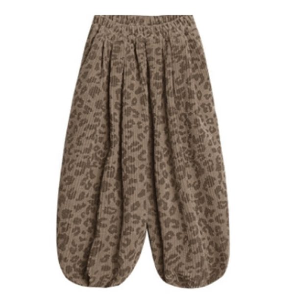 Toddler Corduroy Leopard Print Jogger Pants