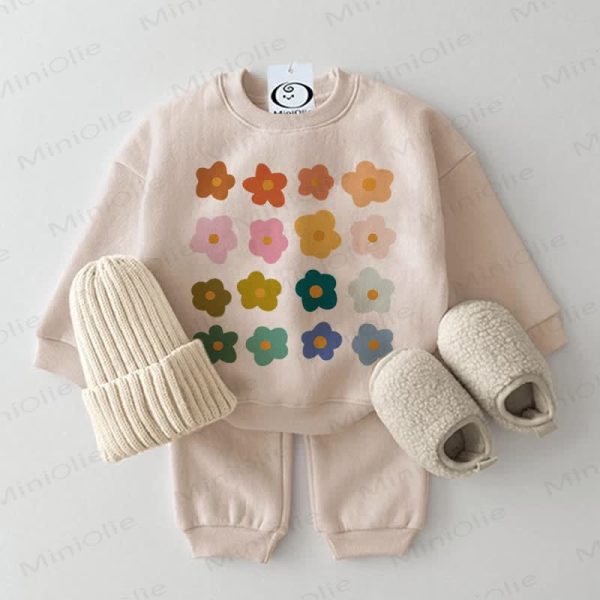 Baby 2-Piece Sixteen Flowers Beige Set