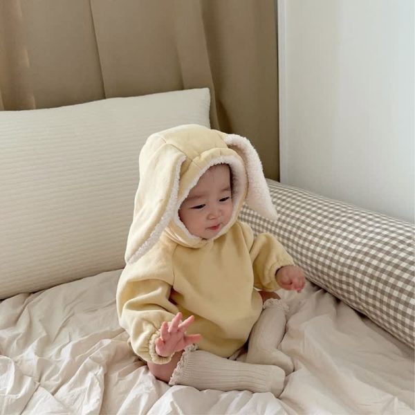 Baby Rabbit Ears Fleece Lined Bodysuit