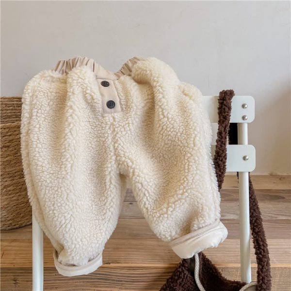 Toddler Button Fleece Thermal Pants