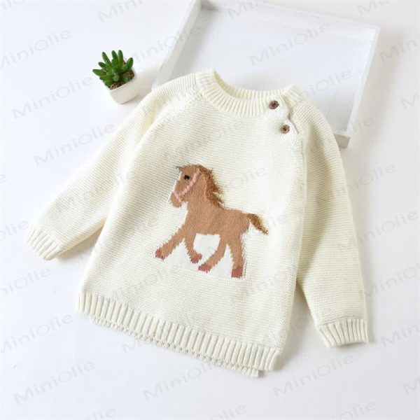 Kid Cute Horse Thicken Knit Sweater