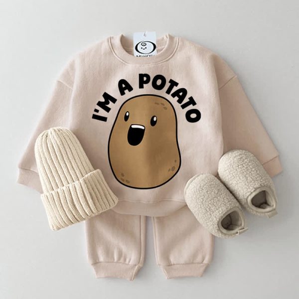 I'M A POTATO Baby 2-Piece Beige Set