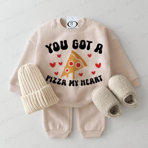 YOU GOT A PIZZA MY HEART Baby Sweatshirt 2-piece Set