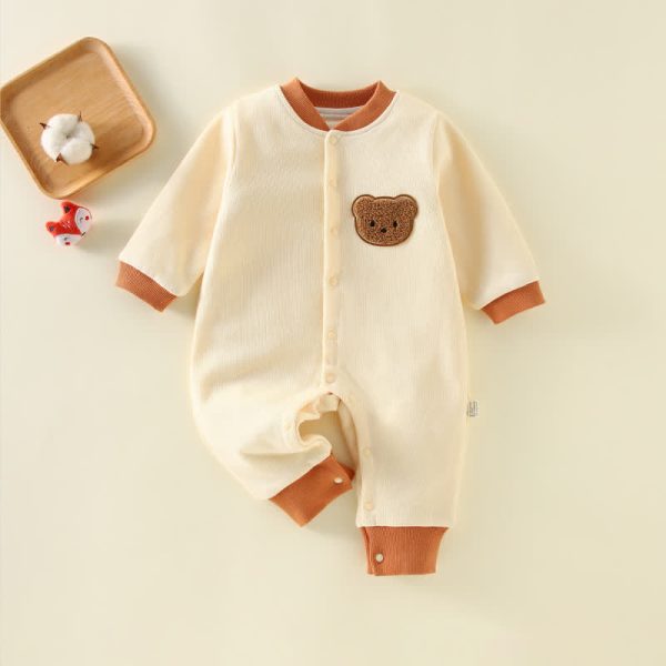 Baby Bear Frog Contrast Color Romper