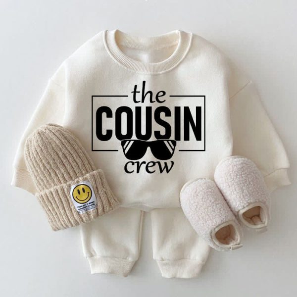 THE COUSIN CREW Baby White Sweatshirt 2-piece Set