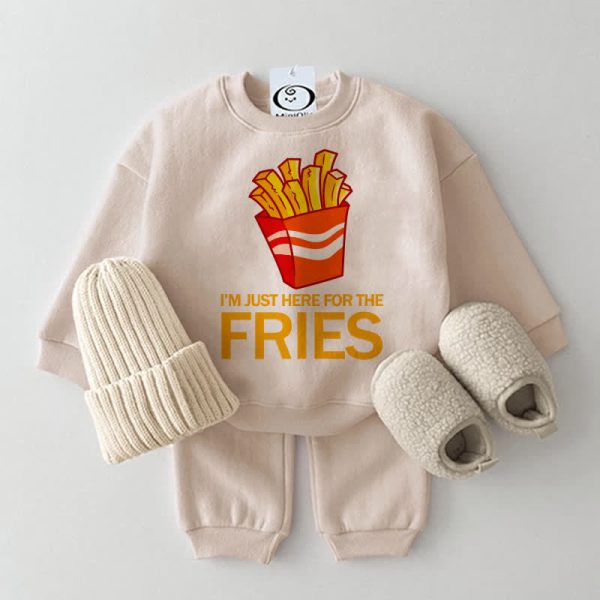 I JUST HERE FOR THE FRIES Baby Sweatshirt 2-piece Set