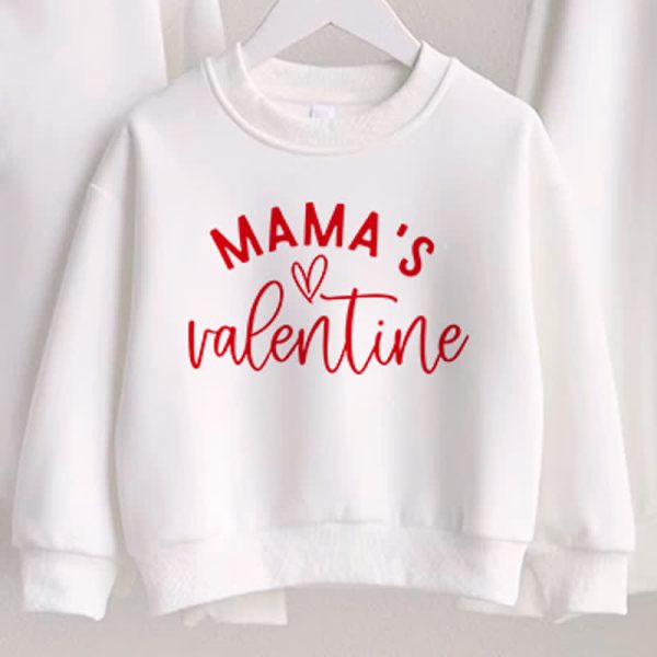MAMA'S VALENTINE Mommy and Me White Sweatshirt