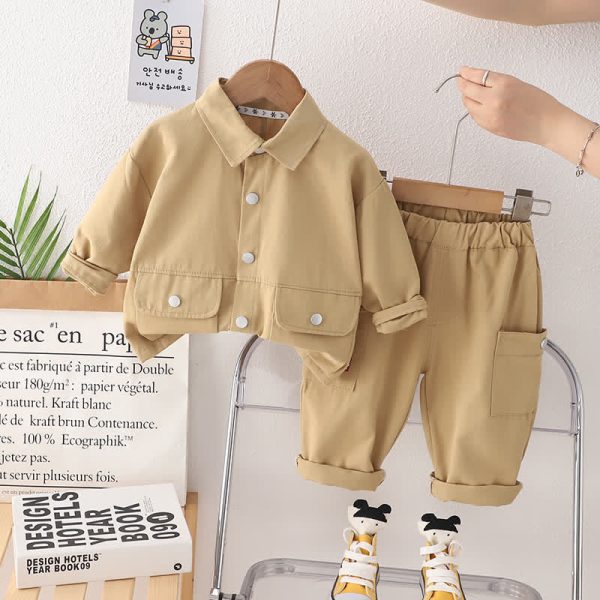 Baby Boy 2-Piece Solid Color Worker Set