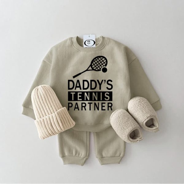 DADDY'S TENNIS PARTNER Baby Sweatsuit 2-piece Set