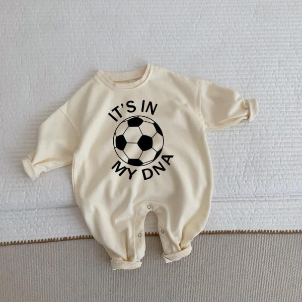 IT'S IN MY DNA Baby Soccer Beige Romper