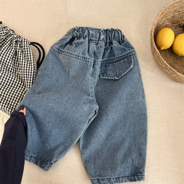 Toddler Washed Denim Loose Pants