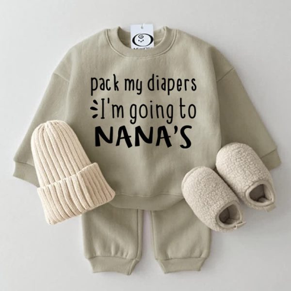 PACK MY DIAPERS I'M GOING TO NANA'S Baby 2-Piece Set