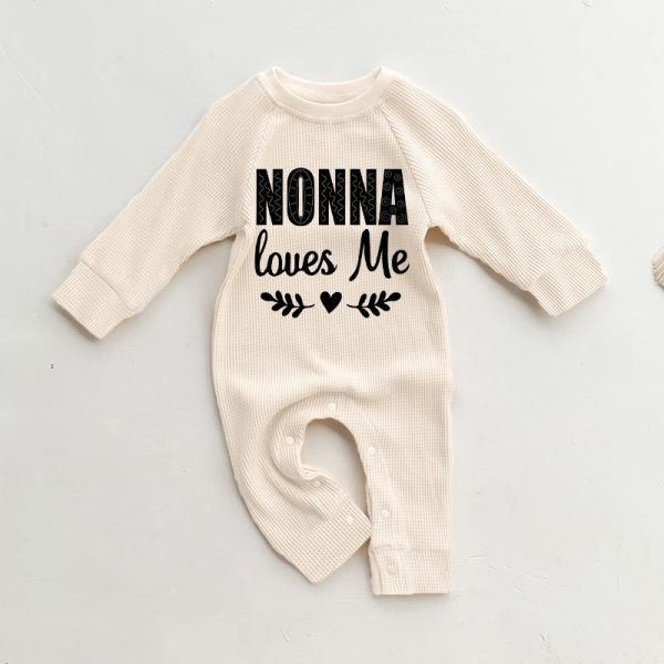 NONNA LOVES ME Baby Waffle Romper