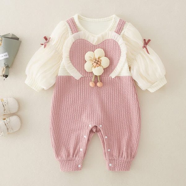 Baby Girl Puff Sleeves Floral Romper