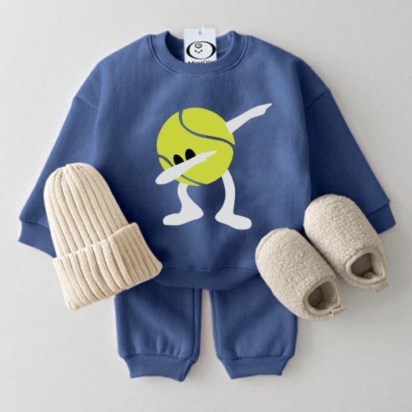 Baby Tennis Blue Sweatshirt 2-piece Set