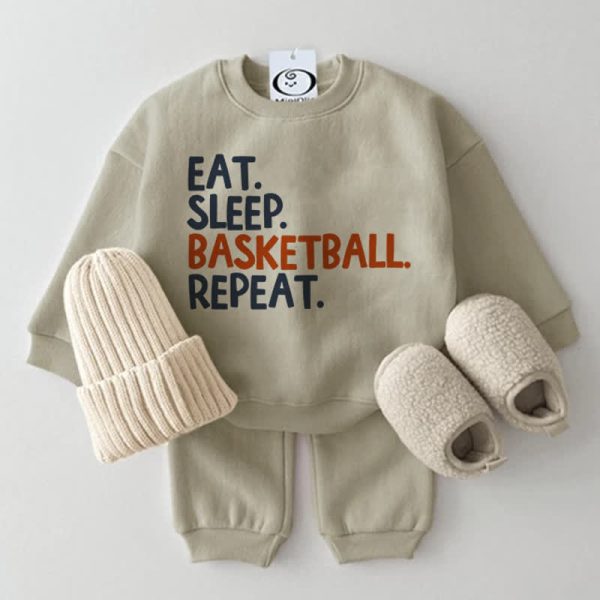 EAT SLEEP BASKETBALL REPEAT Baby Set