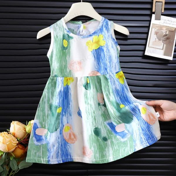 Baby Flower Rainbow Cactus Sleeveless Dress
