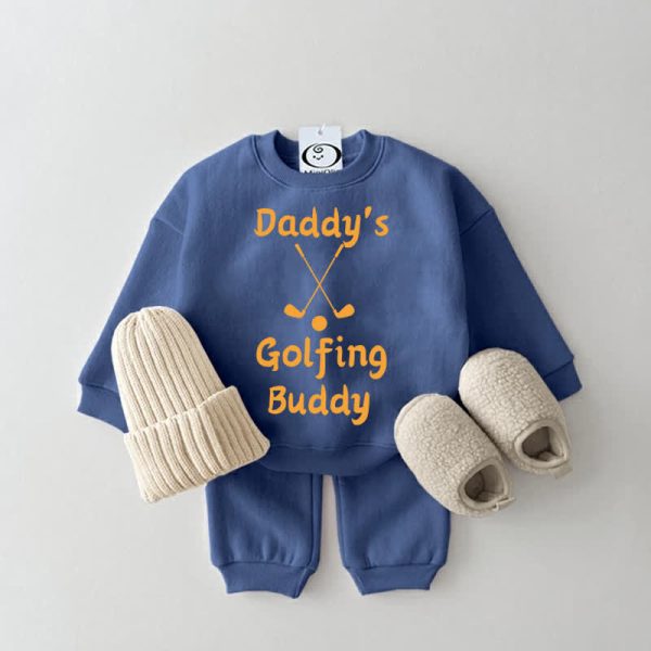 DADDY'S GOLFING BUDDY Baby 2-Piece Blue Set