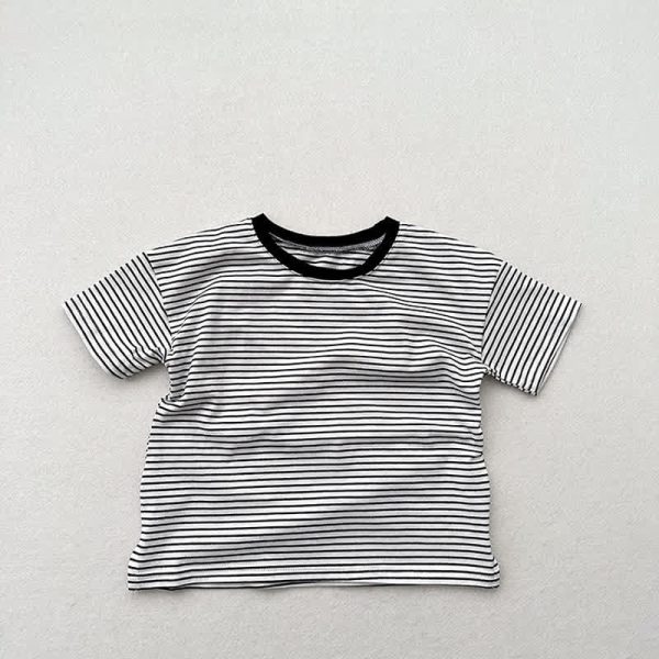 Toddler Stripe Contrast Neckline T-Shirt