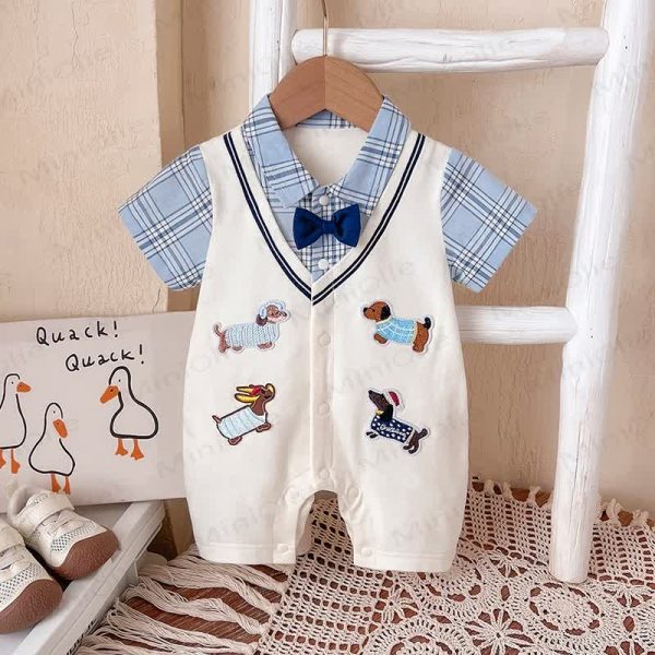 Baby Gentleman Puppy Patch Romper