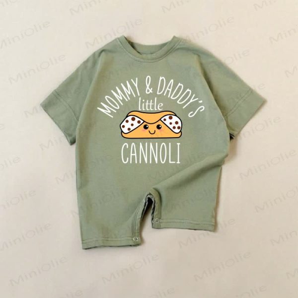 MOMMY&DADDY'S LITTLE CANNOLI Baby Green Romper