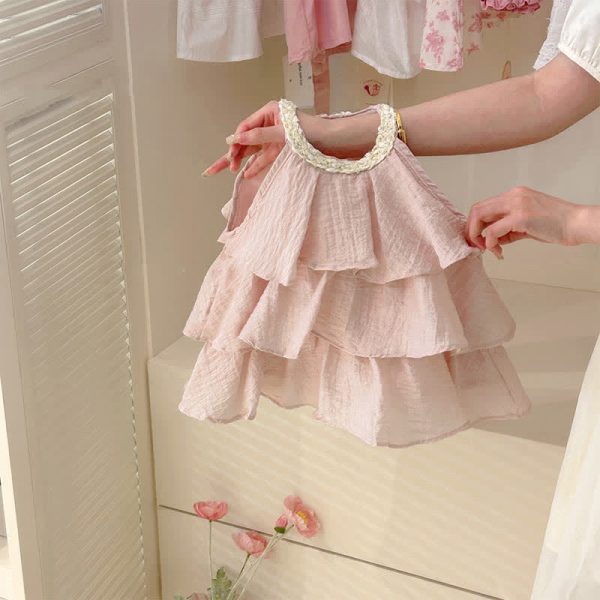 Toddler Layered Pink Sleeveless Sweet Dress