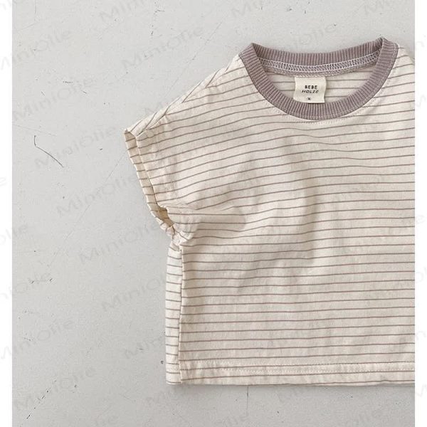 Baby Contrast Collar Striped T-Shirt