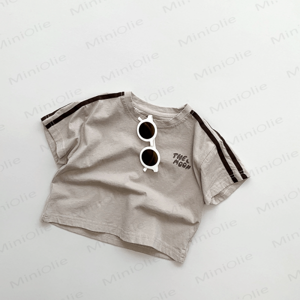 THE MOON Toddler Striped Sleeves T-Shirt