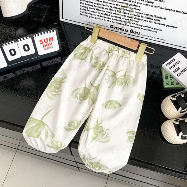 Toddler Lotus Leaf Geometric Pattern Pants
