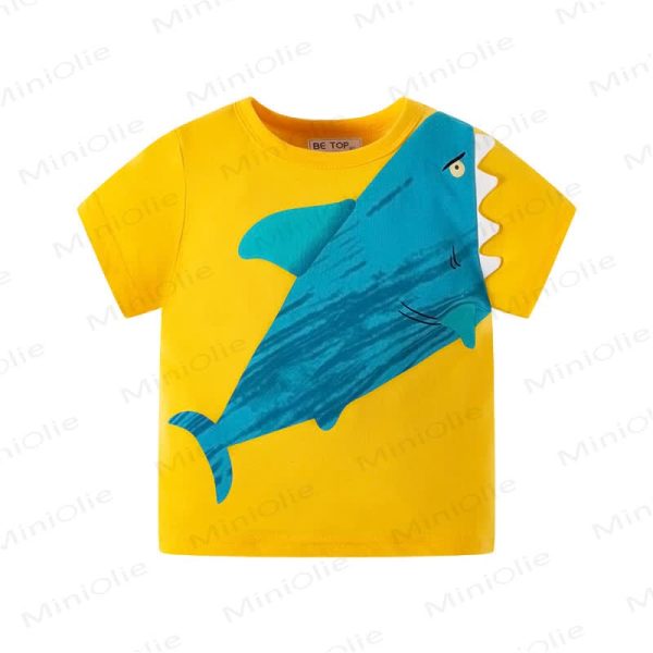 Kid Boy Cartoon Shark Printed T-Shirt
