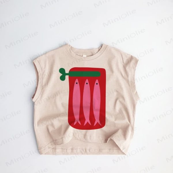 Baby Toddler Sardines Khaki Tank Top