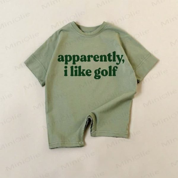 APPARENTLY I LIKE GOLF Baby Green Romper