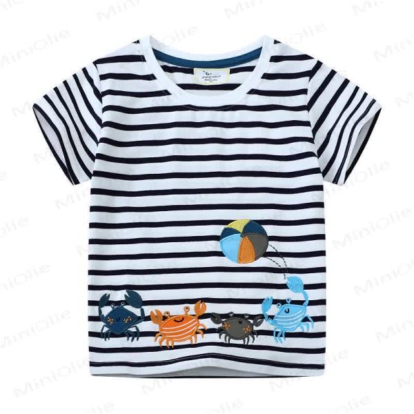 Toddler Boy Crabs Embroidered T-Shirt