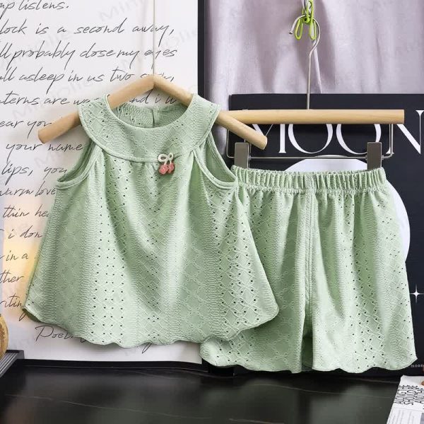 Toddler 2-Piece Flower Bow Sleeveless Set