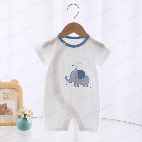 Baby Elephant Whale Crown White Romper
