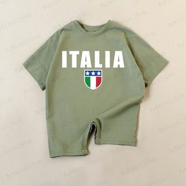 ITALIA Baby Italian Flag Green Romper