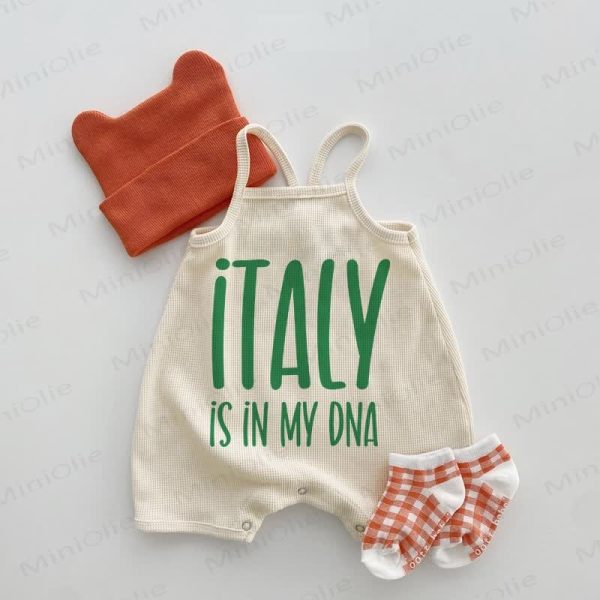 ITALY IS IN MY DNA Baby Suspenders Romper