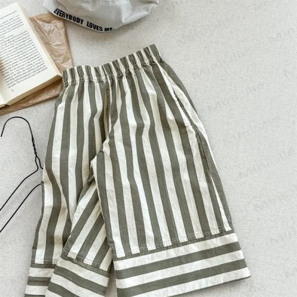 Toddler Girl Striped Simple Loose Pants