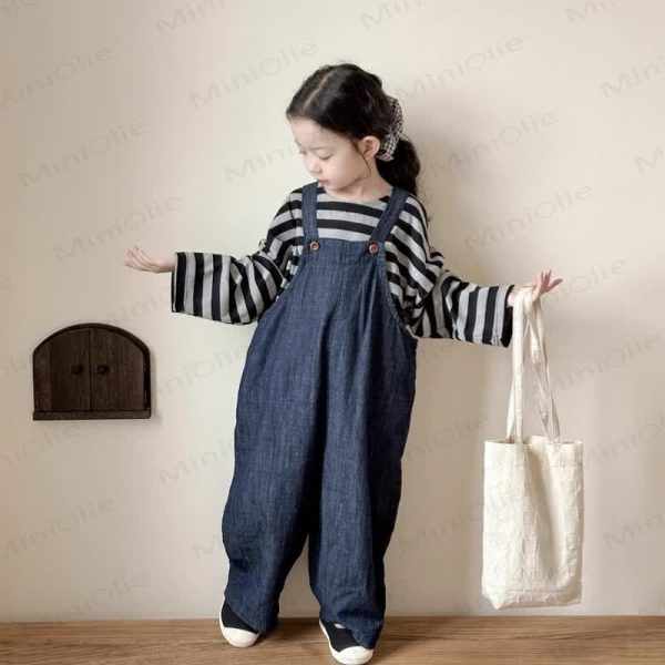 Toddler Denim Solid Color Overalls