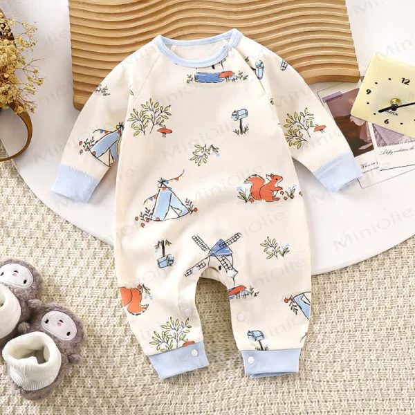 Baby Cute Animals Contrast Color Romper
