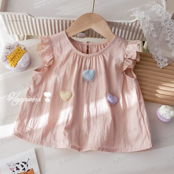 Kid Girl 3D Love Heart Sweet Tank Top