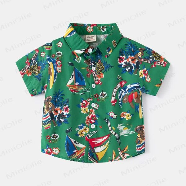 Kid Boy Cartoon Printed Shirt Top