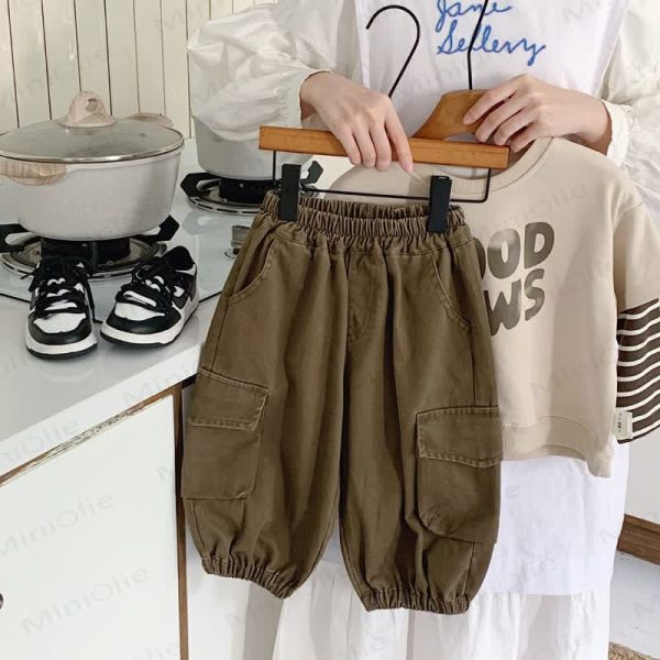 Toddler Solid Color Worker Effortless Pants
