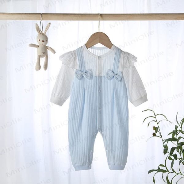 Baby Bows Fake Two Pieces Romper