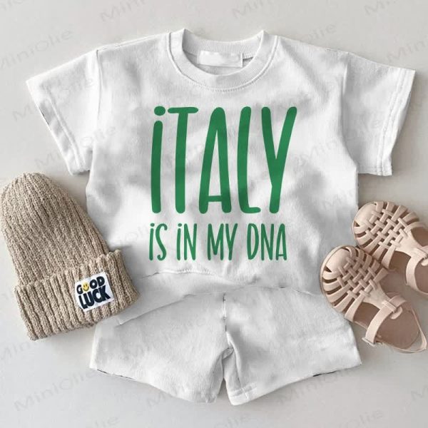 ITALY IS IN MY DNA Baby 2-Piece White Set