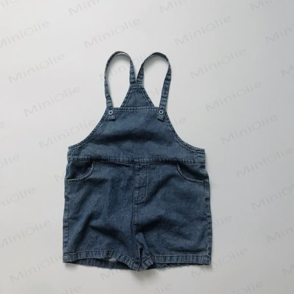 Toddler Denim Double Pocket Overalls