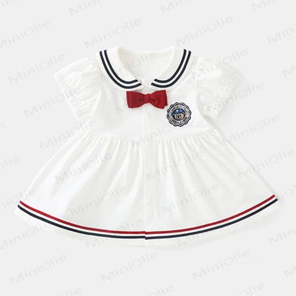 Baby Bow Bear White Preppy Style Dress