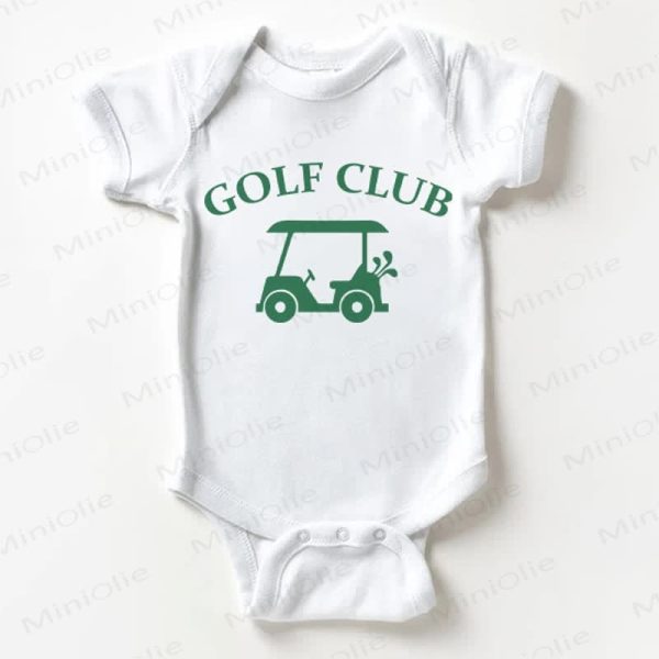 GOLF CLUB Baby Golf Cart White Bodysuit